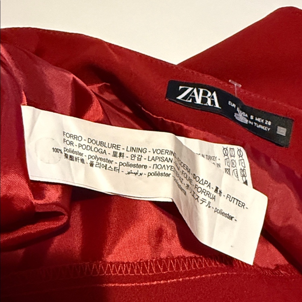 Zara Bold Red Women's Skorts 26 - Picture 8 of 8